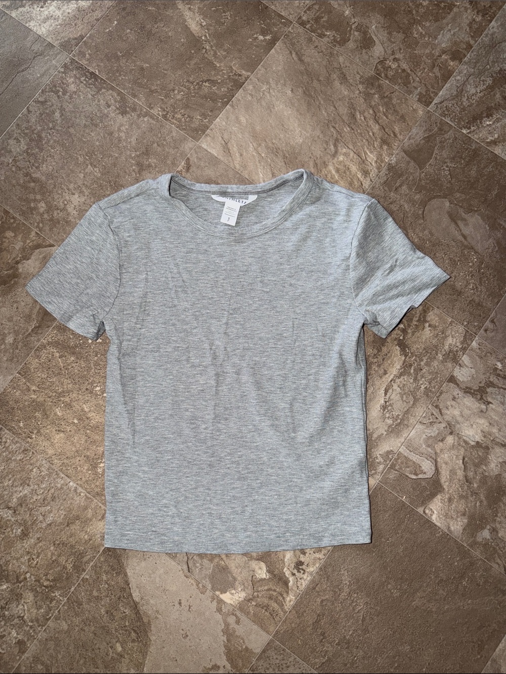Athleta Light Gray Short Sleeve Tee